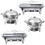 Chafing Dish Set: 2 Rectangular 8 Qt and 2 Round 6 Qt Stainless Steel Chafer for Catering 1