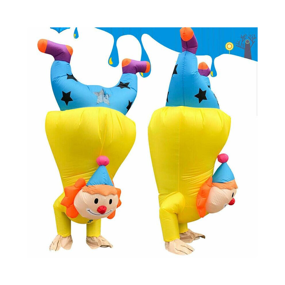 Funny Inflatable Costume Adult Handstand Clown Blowup Outfit Cosplay  Partydress