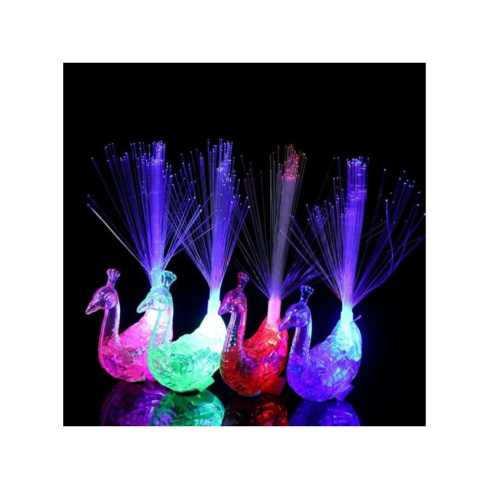 5PCS Luminous Peacock Toys Flash LED Glow In The Dark Kids Toy Light