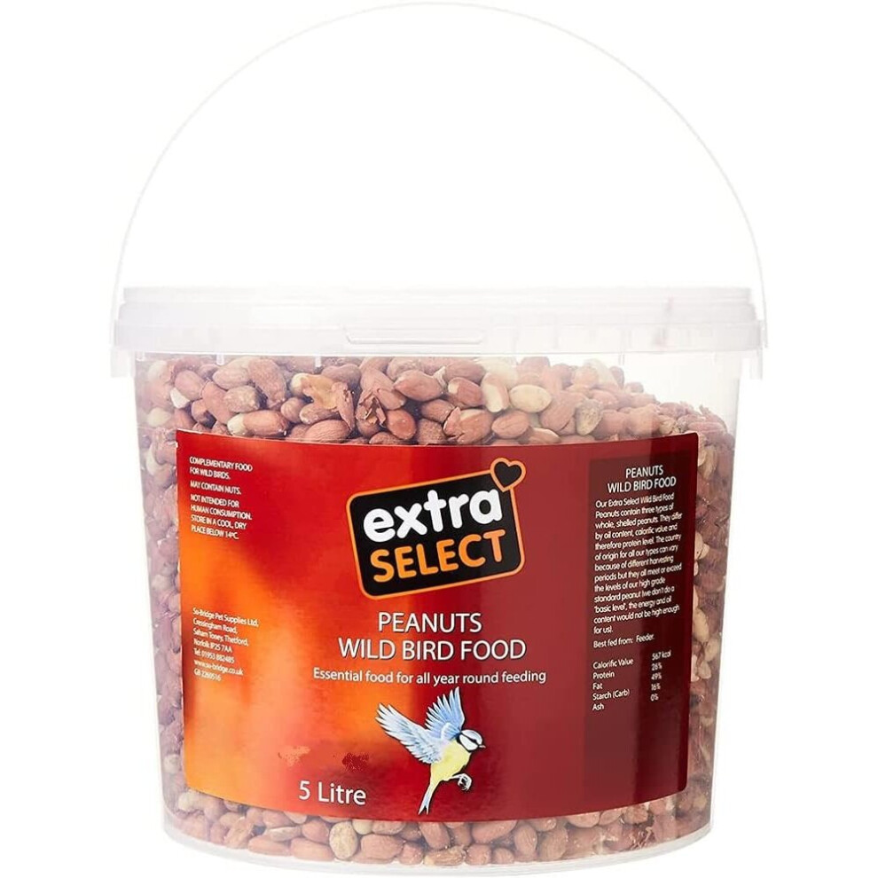 Extra Select Peanuts Wild Bird Food Tub, 5 Litre