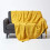Homescapes (255 x 360 cm, Yellow) Cotton Rajput Ribbed Throw 1