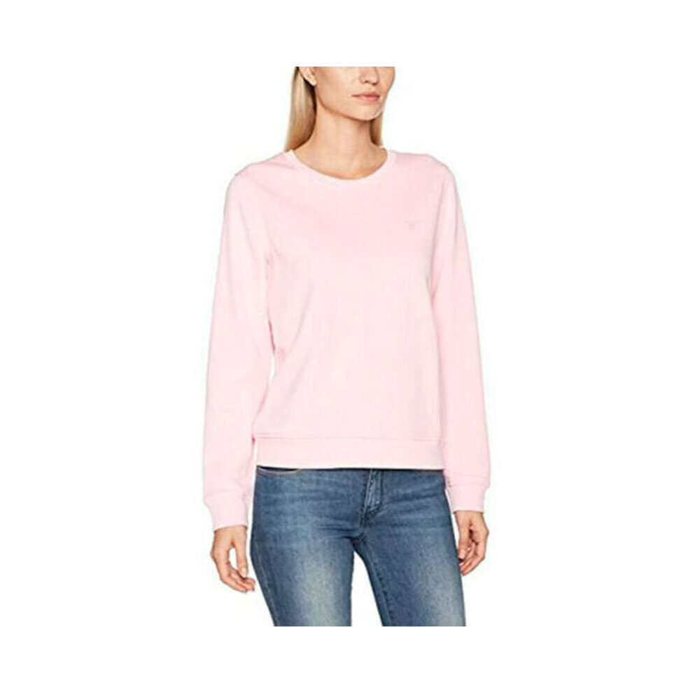 (Light Pink, L) GANT Shield Small Logo Womens Sweatshirt Pullover Jumper