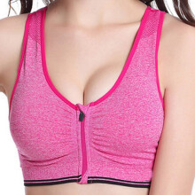 (rose, M) Vest Push Up Bras Plus New Breathable Gym Sports