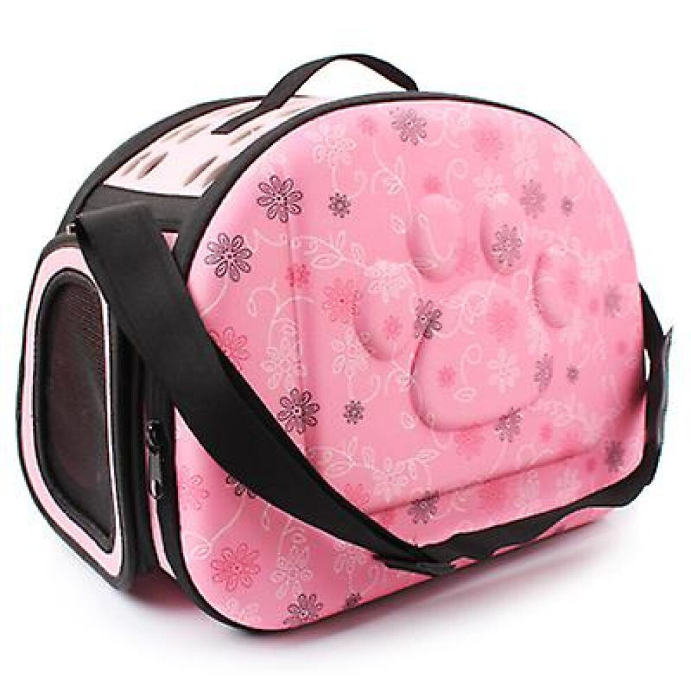 Breathable Pet Sling Bag, Folding Travel Cat Backpack (Pink)