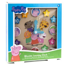 Peppa Pig Wooden Shape Sorter Learning Time Colours & Shapes Clock