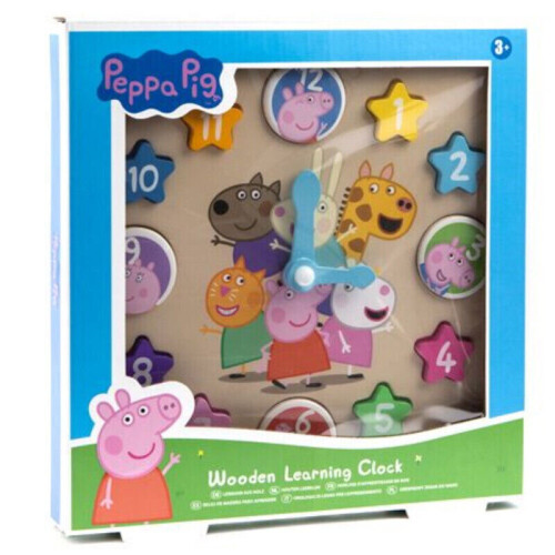 Peppa Pig Holzformsortierer Lernzeit Farben &amp; Formen Uhr