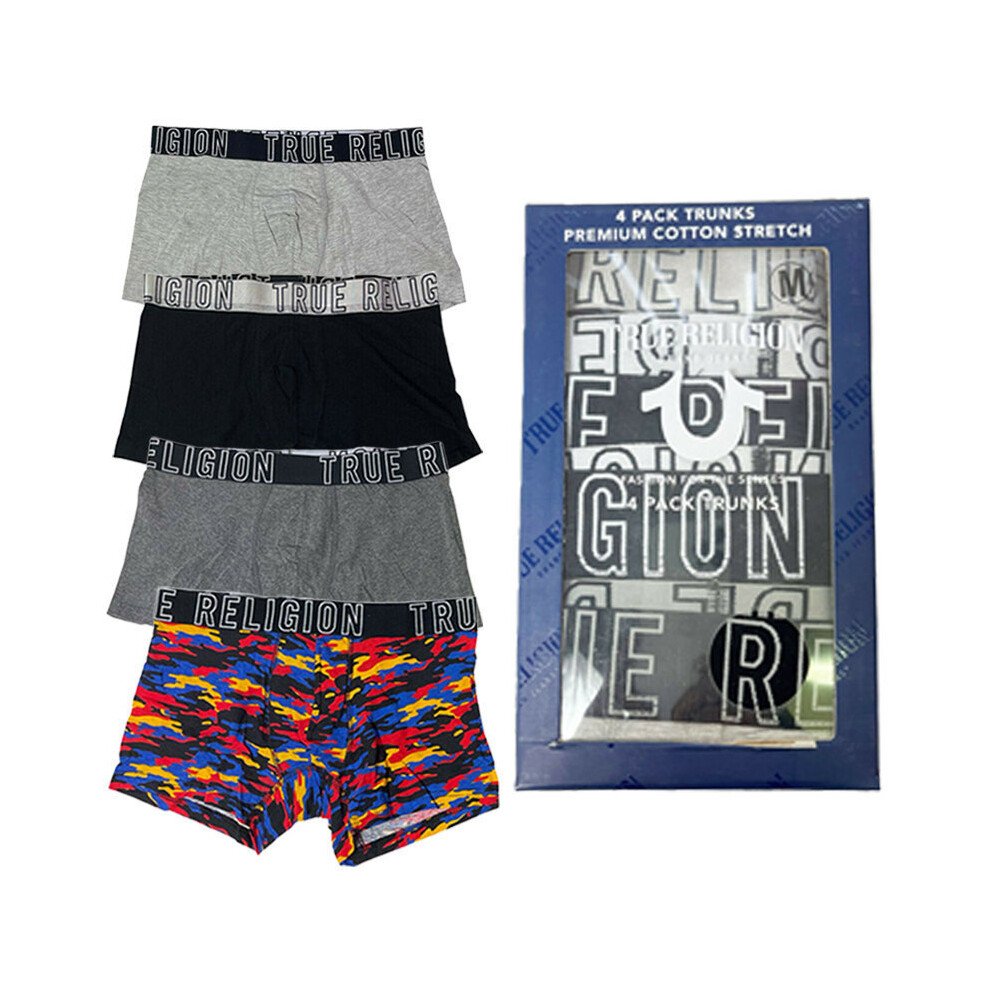 (S) True Religion Mens Boxers Trunks 4x Pack Underwear