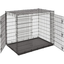 Midwest SL54DD Ginormus Double Door Dog Crate for XXL for the Largest Dogs Breeds, Great Dane, Mastiff, St. Bernard- 54 Inches- Black