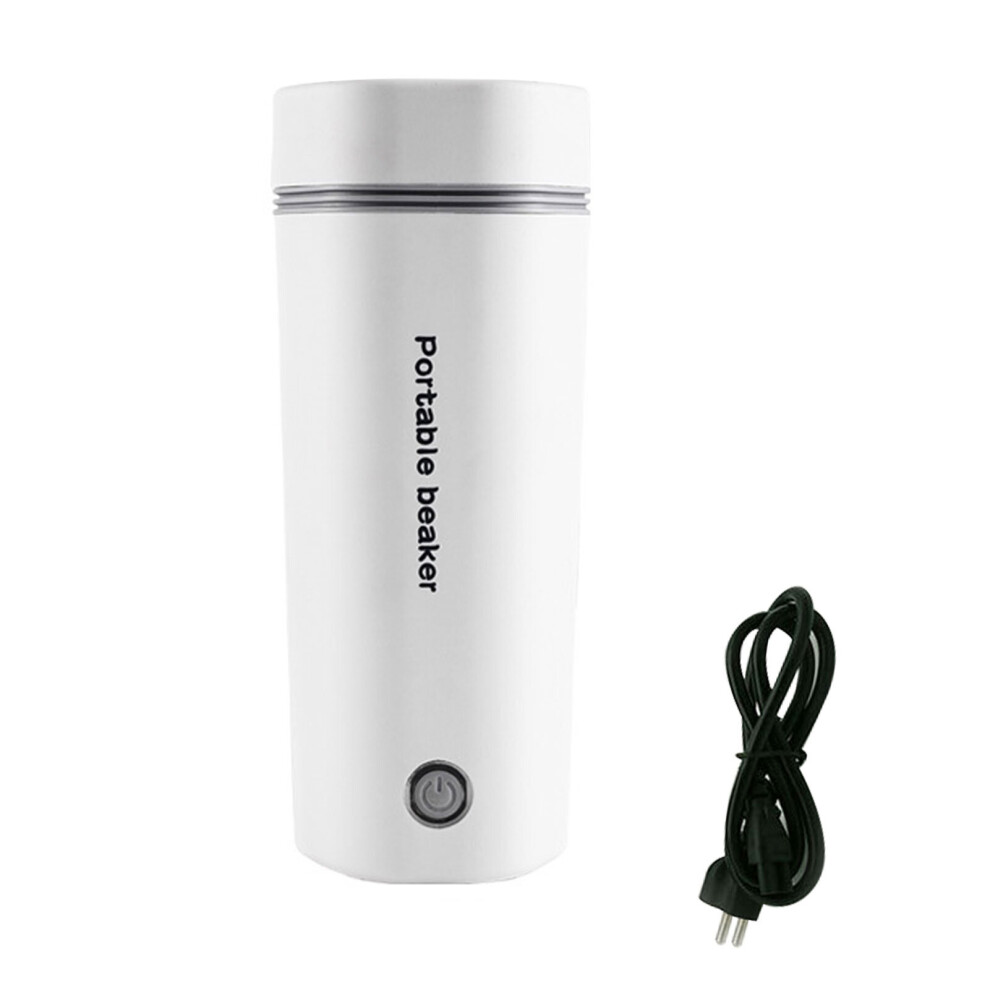 (White) 450ml Travel Portable Electric Kettle Leakproof 300W Bottle Water Heater Home