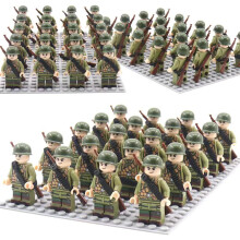 (US Army) 24PCS Military WWII Figures Blocks,Military and War Action Figures with Weapons?Includes Base Plate?