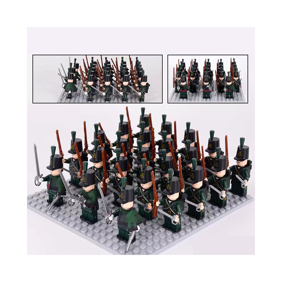 (Infantry Regiment-C) Napoleonic War RUSSlAN Armoured Military Infantry Soldier Building Block Mini Action Figures with Weapons