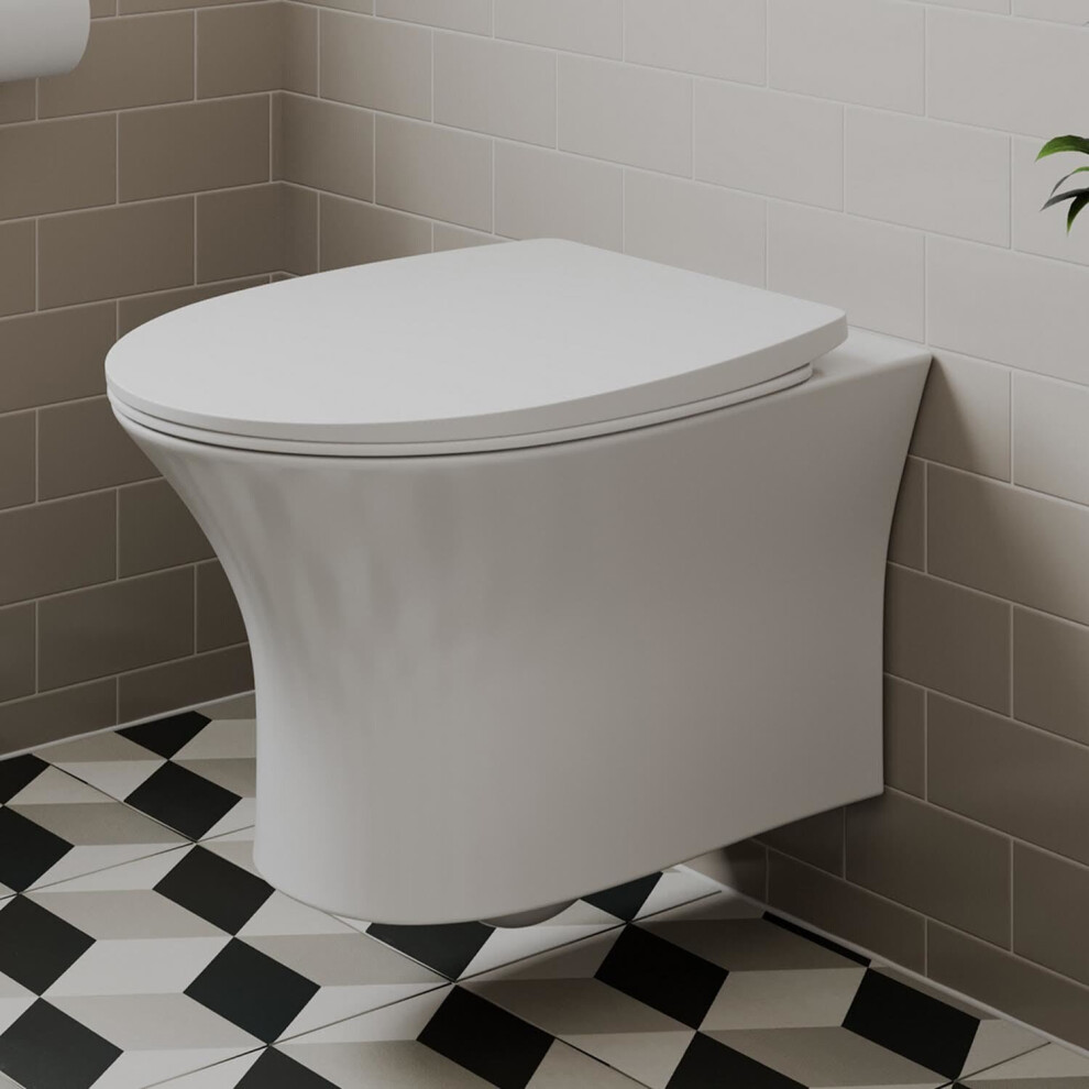 Affine Rennes Wall Hung Rimless Toilet & Soft Close Seat 5056696004278