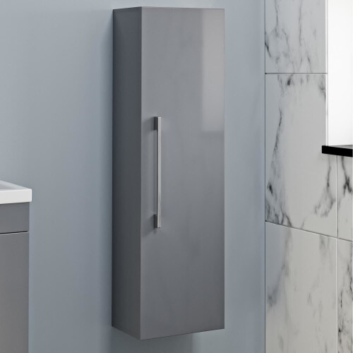 Artis Grey Gloss Wall Hung Tall Bathroom 1200 x 350mm on OnBuy