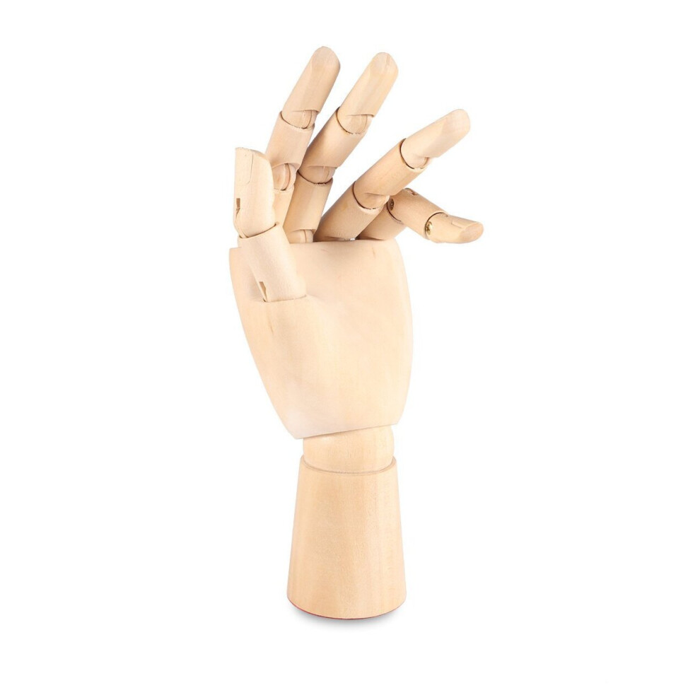 Art Wooden Hand,Artist Jointed Articulated Mannequin Wood Hand,for Drawing,Sketching,(7"  Left Hand)