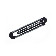 2Pcs Multifunctional Metal Bookmark and 15cm Ruler, Straight Ruler Measuring Tools Black and White