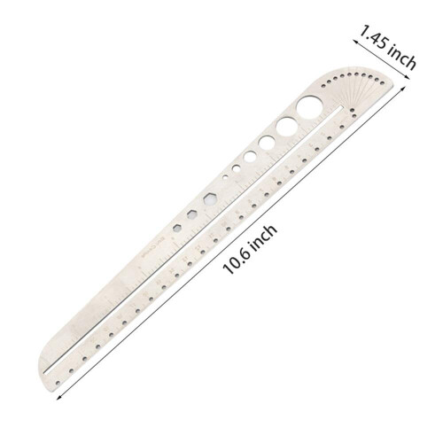 Measuring Ruler, Precision Ruler, Drawing Ruler, with Protractor Compass Holes Drawing Drafting Tool 2
