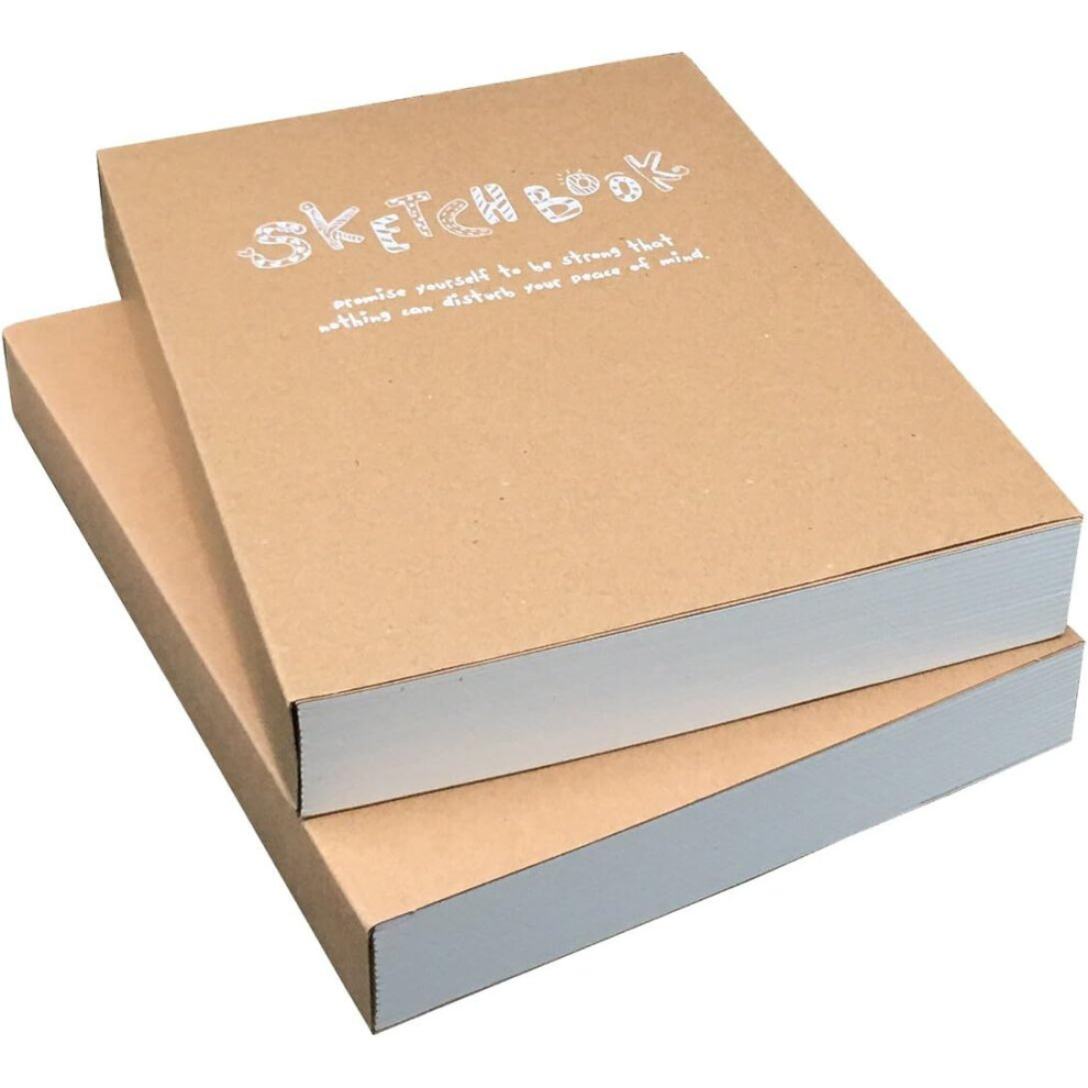 Kraft Cover Drawing Notebook & Sketchbook - Set of 2 Sketch Books - A5 Size - 128 sheets/256 pages