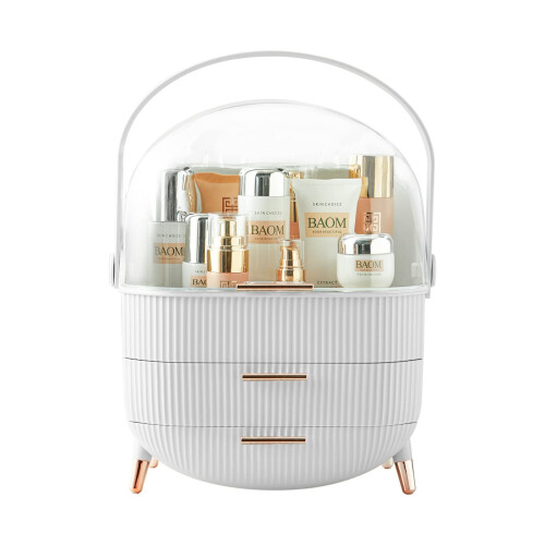 Multi-Function Make Up Case Dustproof Cosmetic Storage Box, Skin Care Products Finishing Box , White 1
