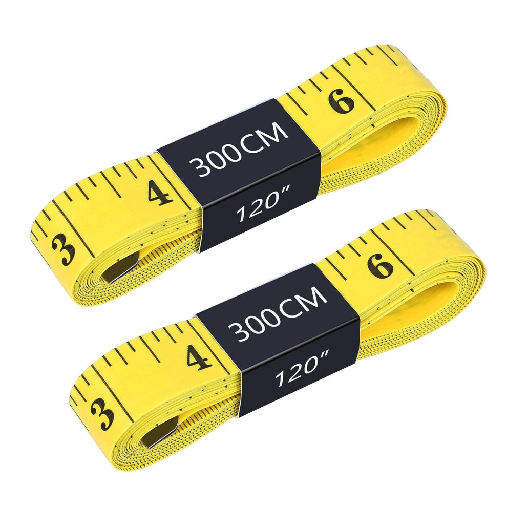 Tape Measure for Body - 2 Pack (120in 3M) Double Scale Sewing Measuring Tape for Tailors
