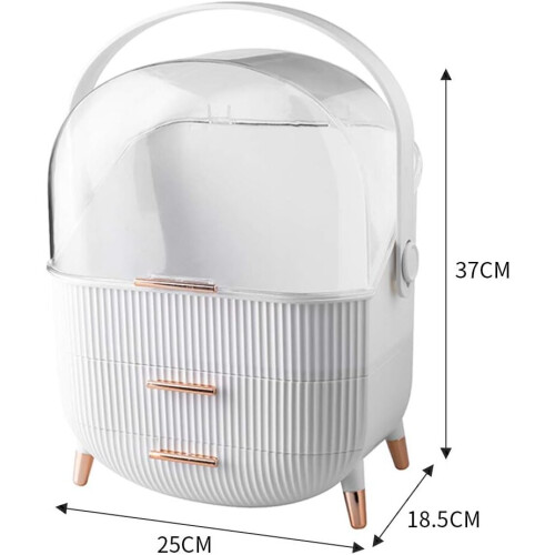 Multi-Function Make Up Case Dustproof Cosmetic Storage Box, Skin Care Products Finishing Box , White 2