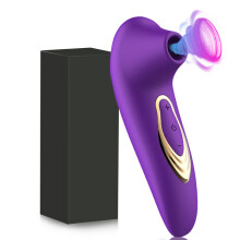 (Purple with Box) Clit Sucker Vagina Sucking Vibrator Clitoris Stimulator Blowjob Oral Nipple Licking Sex Toy for Women Masturbator Erotic Product