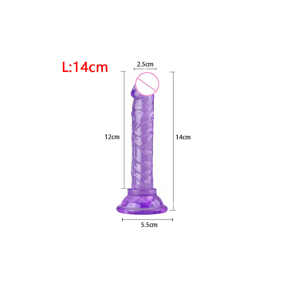 (Purple) Realistic Dildo Sex Toys Anal Masturbator Crystal Jelly Dildo Toys for Couples Woman Suction Cup Penis Thrusting Dildo Anal Plug