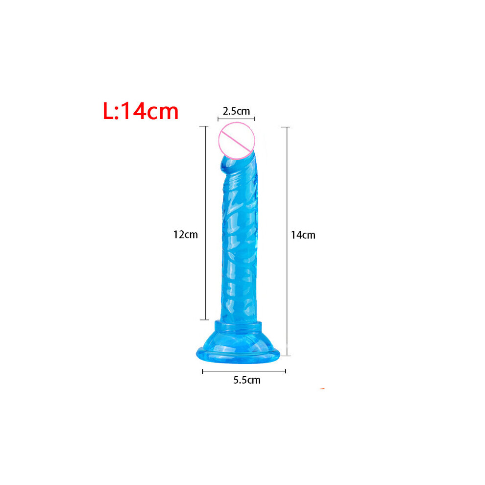 (Blue) Realistic Dildo Sex Toys Anal Masturbator Crystal Jelly Dildo Toys for Couples Woman Suction Cup Penis Thrusting Dildo Anal Plug