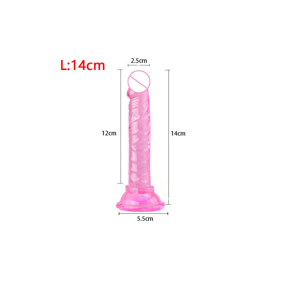 (Pink) Realistic Dildo Sex Toys Anal Masturbator Crystal Jelly Dildo Toys for Couples Woman Suction Cup Penis Thrusting Dildo Anal Plug