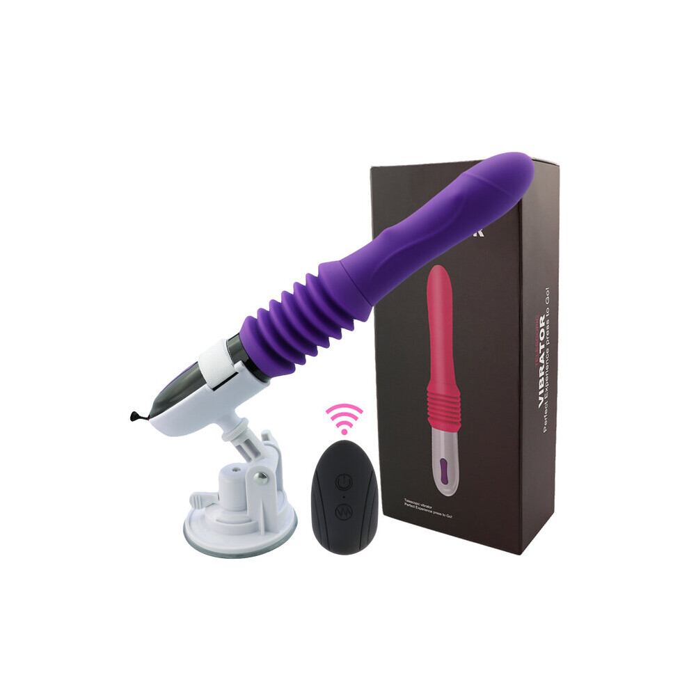 (Purple Control Box) Telescopic Dildo Vibrator Automatic Up Down Massager G-spot Thrusting Retractable Pussy Vibrate Large Size Sex Toys for Women