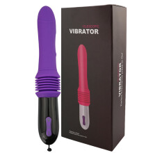 (Purple with Box) Telescopic Dildo Vibrator Automatic Up Down Massager G-spot Thrusting Retractable Pussy Vibrate Large Size Sex Toys for Women