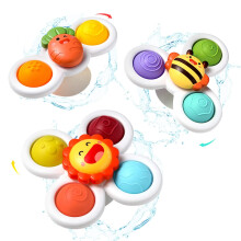 3 Pcs Simple Dimple Suction Cup Spinner Toys, Spinning Top/ Sensory Bath Travel Toys