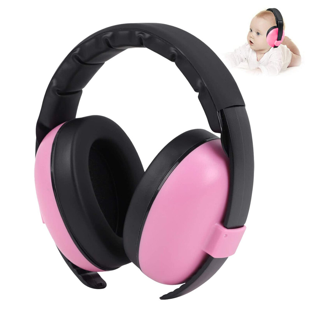 Baby Ear Defenders Noise Cancelling Headphones Ear Protection Adjustable Earmuff (Pink) Unisex Kids Pink Yadong