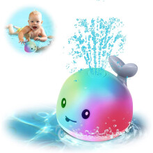 Auto-Sensing Whale Bath Toy – Battery-Powered Waterproof Sprayer with Lights for Babies 0-6 Months (Non-Toxic ABS)
