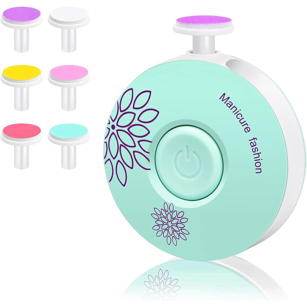 Baby Nail File Electric Nail Trimme Quiet Design Baby Nail Drill Clippers, 6 Grinding Heads Yadong