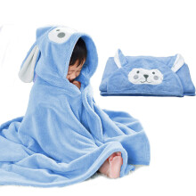 Baby Bath Towel Hooded Ultra Soft Towel Highly Absorbent Bathrobe Blanket Toddlers (Blue)