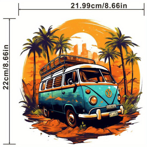 Van Sticker For Men Iron on Decals Heat Transfer Patches Heat Transfer ...