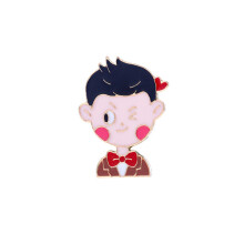 1pc Creative Cartoon Bride And Groom Series Styling Baked Paint Alloy Emblem Accessories For Men