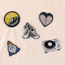 5pcs Boys Creative Vintage Shoes Embroidery DIY Patch Decorative Accessories For Clothes Backpack Hat Holiday Party Gift