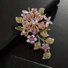 Rhinestone Flower Brooch For Men Wedding Party Dress Pin Accessories Souvenir Jewelry