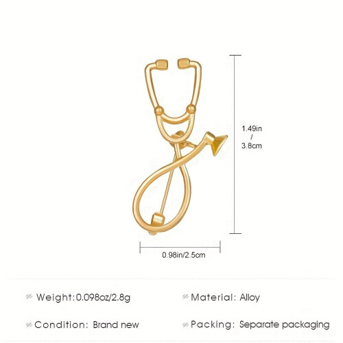 1pc Creative Doctor Series Cartoon Stethoscope Brooch 2