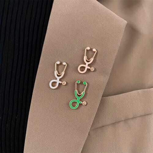 1pc Creative Doctor Series Cartoon Stethoscope Brooch 1