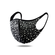 Rhinestone Decor Face Mask Solid Dustproof Face Covering Breathable Casual Mask For Women Outdoor