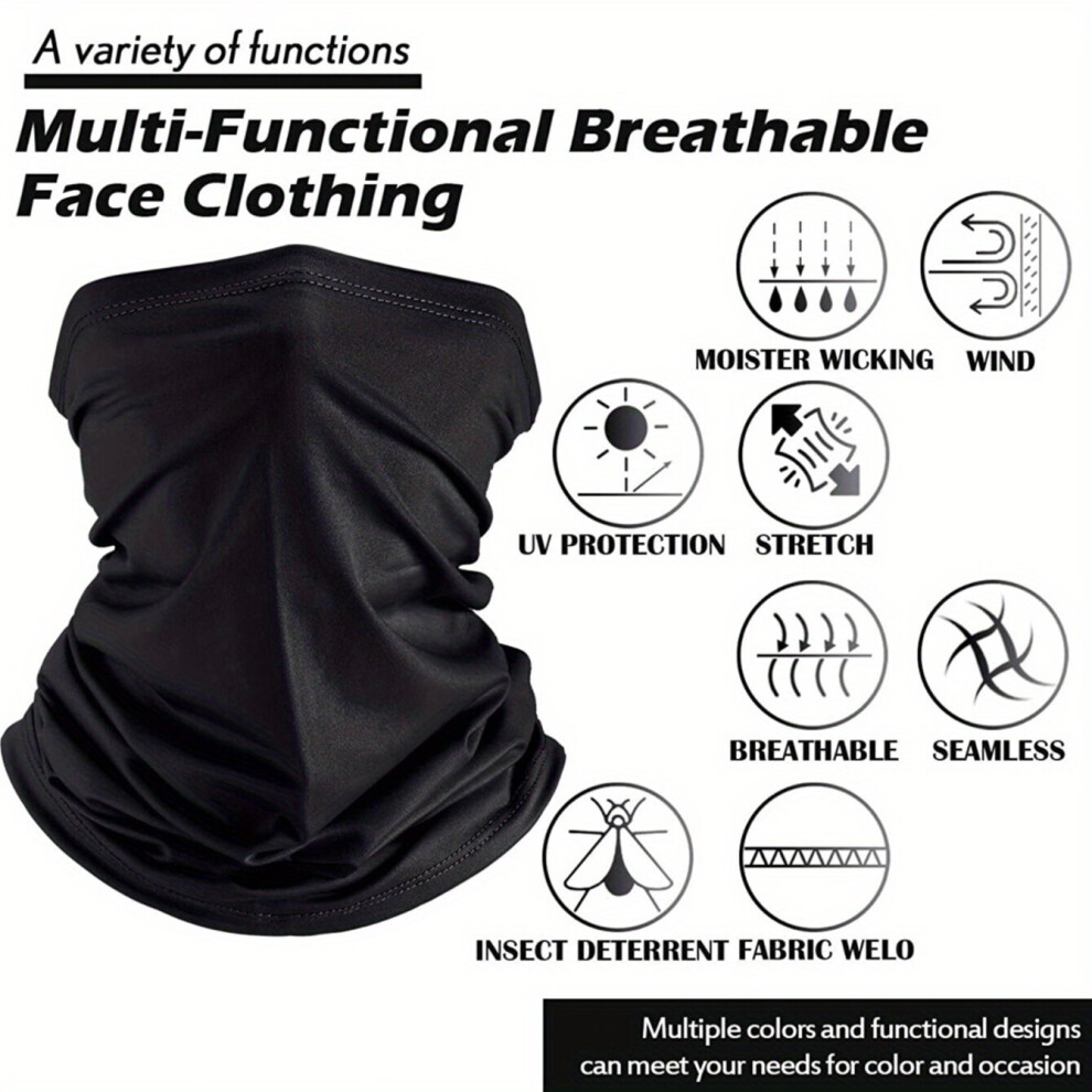 Solid Sunproof Mask Casual Neck Gaiter Windproof Face Covering Motorcycle Sports Ski Mask Balaclava For Women & Men Multicoloured 885664449934