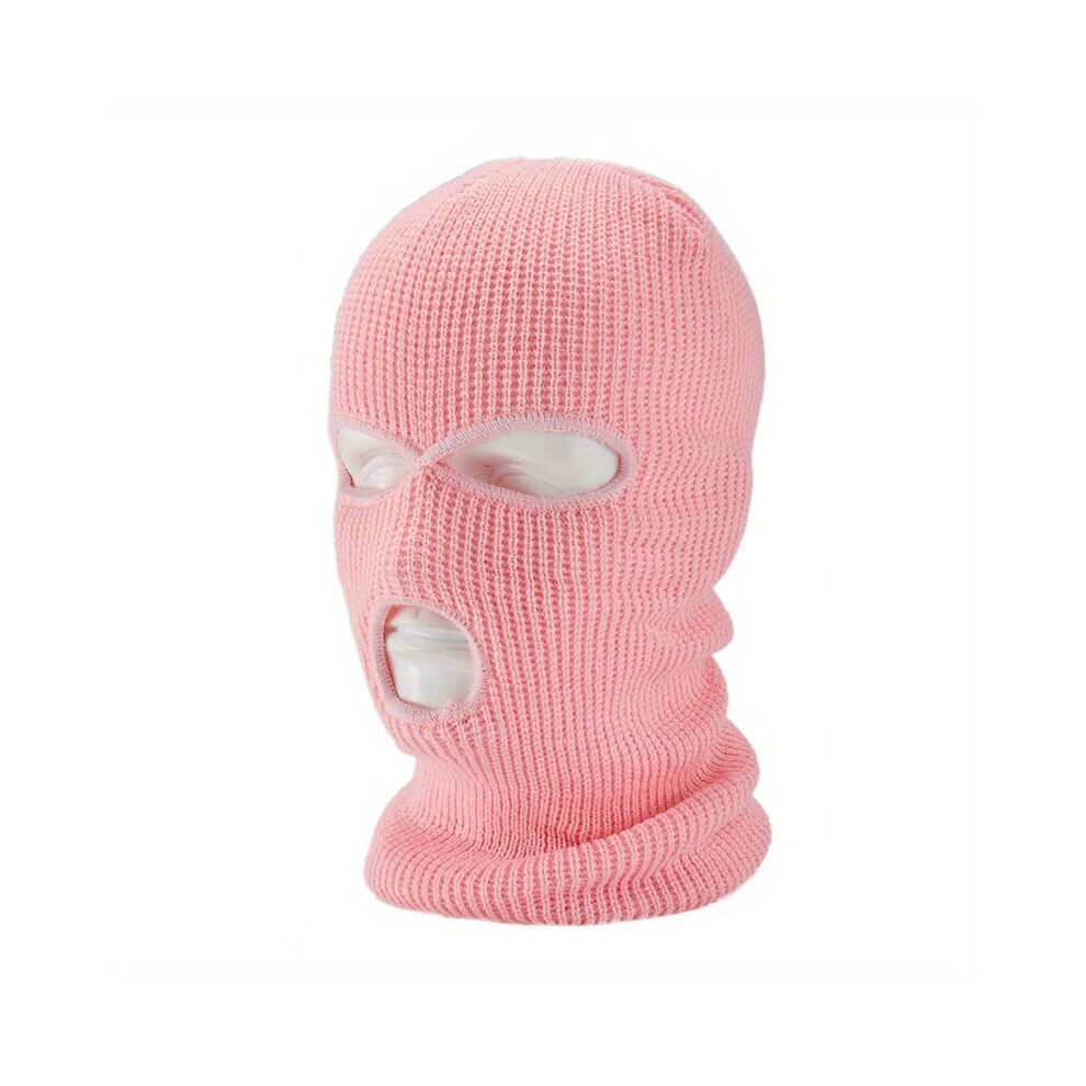Candy Knitted Balaclava Full Face Ski Mask Casual Cycling Warm Knit Hat Headgear Windproof Beanie Face Covering Pink 885664449828