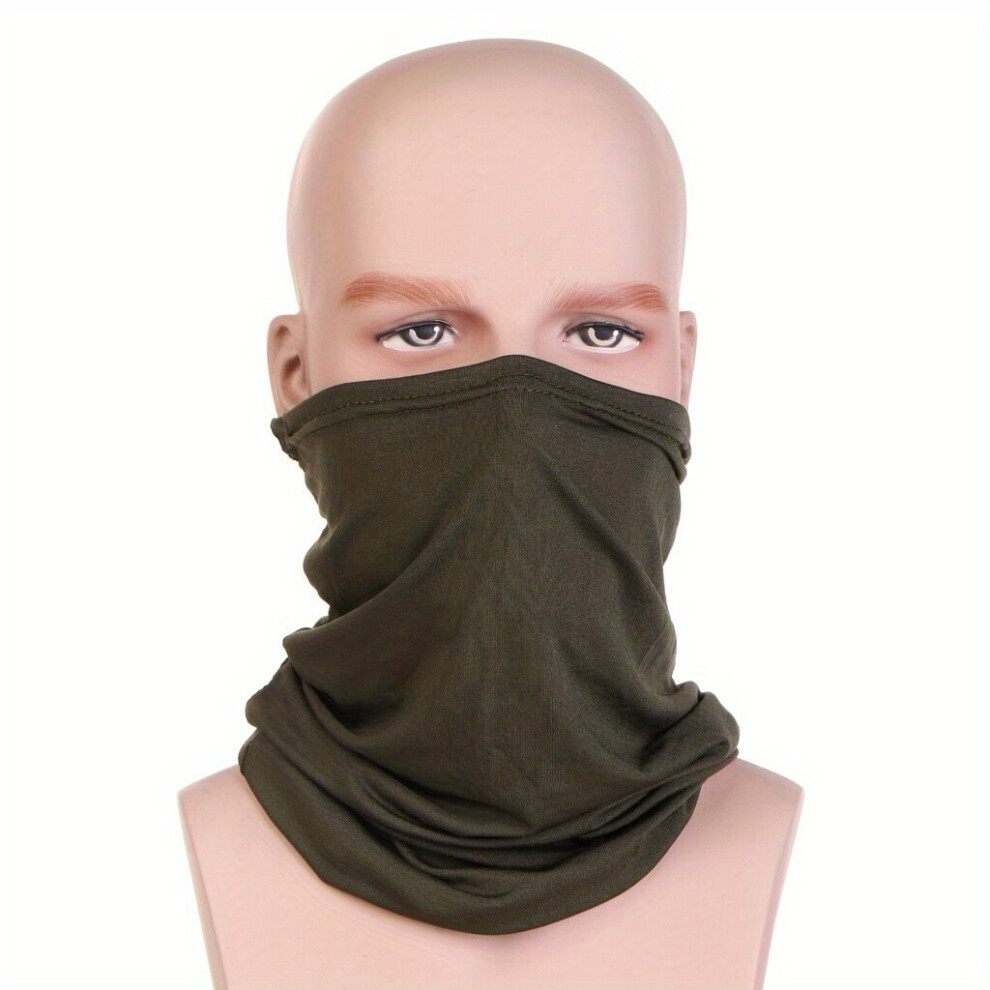 1Pc Solid Sunscreen Mask Casual Breathable Neck Gaiter Unisex Cycling Hiking Uv Protection Face Covering Elastic Veil Mask 885664449835