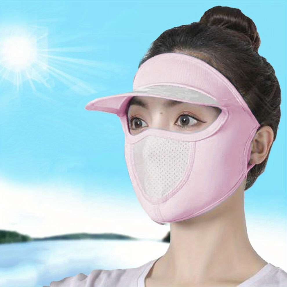 Solid Sunscreen Mask With Brim Casual Elastic Face Covering Outdoor Uv Protection Cycling Mask Elastic Sun Visors 885664450114