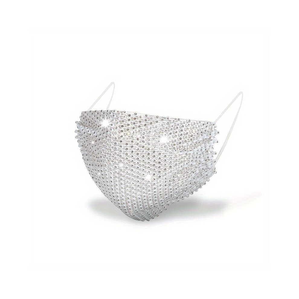 Rhinestone Decor Mask Sparkly Cloth Face Mask Reusable Adult Decorative Face Masks For Women Men 885664450213