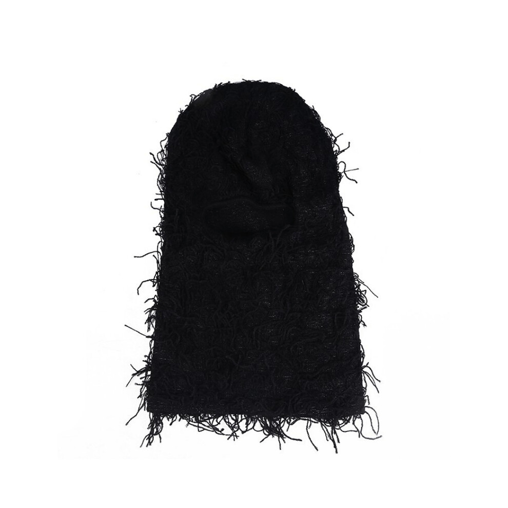 Y2k Tassel Balaclava Unisex Beanie Hip Hop Windproof Ski Mask Casual Warm Headgear For Outdoor Cycling Sports Black 885664450916