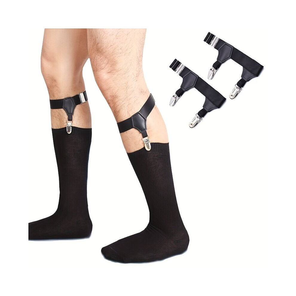 1 Pair Mens Sock Suspenders Holders Sturdy Clip Adjustable Sock Garters Belt Metal Clips One Size Mens Sock Garters Belt Adjustable Sturdy Clip Suspe on OnBuy