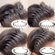 4 5pcs Metal Wavy Hair Head Band Spring Sports Hair Band Headwear Hair Hoop Hair Accessories For Men